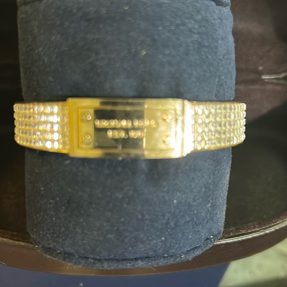 MICHAEL KORS GOLD plated  CRYSTAL STUD BANGLE‎ - Picture 3 of 6